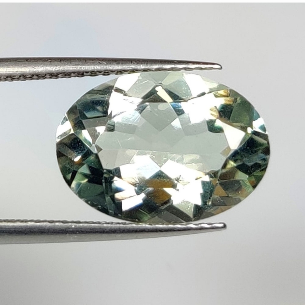 5.14 Ct Natural Green Amethyst Oval Cut